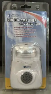 New Sealed Landline Phone Ringer Amplifier with Strobe Light Krown Manufactoring