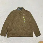 Eddie Bauer Sweater Men Extra Large Brown Radiator Quarter Zip Pullover Hiking