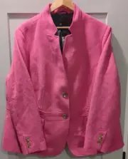 NWT Talbots Women’s Pink Wool Blend Lined Pea Coat Jacket Size 22W