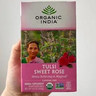 🍀有機印度牌🌹甜玫瑰 聖羅勒茶Organic India Tulsi Sweet Rose Tea圖爾西茶 紓壓茶花草茶