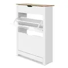 Shoe Cabinet Rack Storage Organiser Cupboard Shelf Drawer 16 Pairs White Artiss