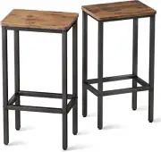 Bar Stools Set of 2, Counter Height Stools, 25.6" Stools for Kitchen with Footre
