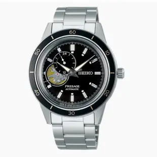 【SEIKO 精工】官方授權 Premier 男 三眼鏤空經典復刻機械腕錶-黑 錶徑40.8mm SK008(SSA425J1)