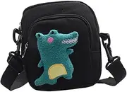 [FOMIYES] 1Pc Cute Dinosaur Canvas Messenger Bag for Women Mini Phone Pouch Stylish Crossbody Storage for Beach Party Shopping Present for Friends and Girlfriends