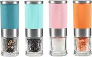 VEVOK CHEF 4Pcs Mini Salt and Pepper Grinder,Portable Salt Spices Shaker,Small Ceramic Salt & Pepper Shakers for Travel Office Use