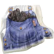 Cute Animal Art Black Panther Cub in a Pocket Throw Blanket