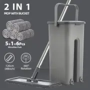 Hand Free Flat Floor Mop And Bucket Set For Professional Home Floor Cleaning Sys