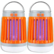 Mosquito Zapper Solar Powered Bug Outdoor Buzz Blast Pro Cordless Rechargeable High UV Light 3in1 Fly Gnats Moths 2 Pcs Pest Control Garden Camping