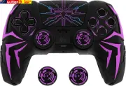 Design for Ps5 Controller Silicone Case with 2 Thumb Grips and 6 Sticker, Cyber