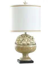 StyleCraft Table Lamp Coastal Sand Finish And Seashell Motif