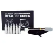 Stainless Steel Bullet Ice Cubes Chilling Stones Rock Reusable Whiskey Drinks