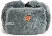 [GFM] Mens Faux Fur Cossack Soviet Army Style Ushanka Bomber Hat