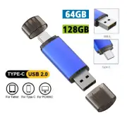 Type C Dual 2 in 1 USB Flash Drive Memory Stick 32/64/128 GB 2.0 Thumb Drive