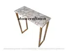 White Agate Console Slab Top, Living Room Agate Furniture Slab Top Home Decors