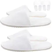 FRCOLOR 5 Pairs Anti-slip Spa Slippers for Men Women Comfortable Fleece Material Non-skid Home Indoor Slippers