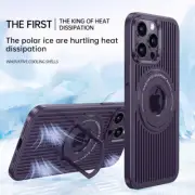 Hollow Heat Dissipation Magnetic Case Slide Ring Stand For iPhone 12 13 14 15 16