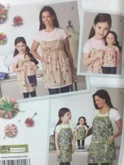 Simplicity Sewing Pattern 1554 Childs Aprons 18" Doll Aprons Size S-L Uncut