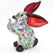 Glass Of Venice Murano Glass Millefiori Rabbit Sculpture