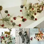 Xmas Christmas Pine Cone Garland Wreath Battery Operated LED String Lights Decor