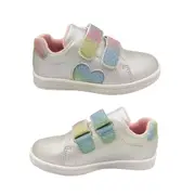 Grosby Sprinkle Girls Shoes Casual Sneaker Hook and Loop Glitter Straps