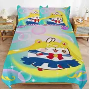 v2229 Bed Sheets Bedding Sailor Moon Bedding Sets Ultra Soft Skin-Friendly Duvet Cover 3 Piece, Cute Comforter Cover Bed Set for Boys Girls Kids ( 1