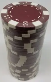 Poker Chips (25) Burgundy Dice Mold 11.5 gram Clay Composite