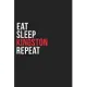 Eat Sleep Kingston Repeat: 6’’’’x9’’’’ Kingston Lined Dark Gray Black Writing Notebook Journal, 120 Pages, Best Novelty Birthday Santa Christmas Gift