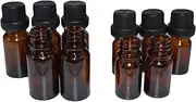 Hustar Essential Oil Bottles, 5ml 5pc &10ml 5pcs Empty Amber Small Travel Bottle