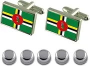 [Select Gifts] Shirt Dress Studs Dominica Flag Cufflinks