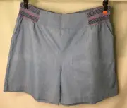 AUTOGRAPH LIGHT BLUE SMOCKED WAISTBAND SHORTS SZ 24 NEW COMFORTABLE