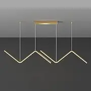 TONFON Postmodern LED Chandelier Geometric Linear Wave Pendant Light Adjustable Restaurant Hanging Light for Kitchen Island Entryway Dining Room Study Room Living room Bedroom Bar Ceiling Light Fixtur