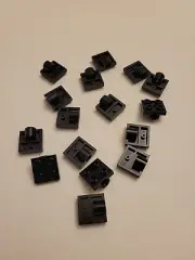 NEW LEGO 12X BLACK PLATE 2X2 W/ HOLE DIA 4.8 #10247.