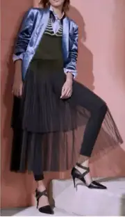 New Brunello Cucinelli $1895 10US/40IT Pointy Leather/Monili Ankle-Strap Pumps