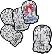 Knextion Inc Easter Decoration Craft Kit Color Your Own He is Risen Religious Decor Classroom or Childrens Church Activity Set 16 Piece Coloring Display