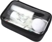 Clear Makeup Bag for Purse, Zipper Pouch ，Large Capacity mesh Makeup Bag (Black)