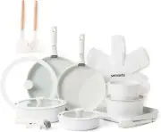 SENSARTE 24 Piece Pots and Pans Set, Nonstick Detachable Handle Cookware, Induct