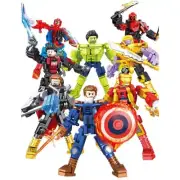 Lego Replica Pre-Built 8 Marvel Heros Figure Mini 8 Pcs Kit Brand New No Box