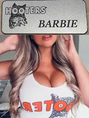 ~NEW~ HOOTERS Girl Uniform Collectible Fun Pin Badge SILVER NAME TAG BARBIE