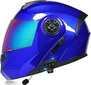 Full Face Flip UpVisors Modular Helmets Bluetooth+FM DOT Certification Touring Helmets Built-in Dual-Speaker Bluetooth Headset with Microphone for Adults Men Women Moped Street Racing