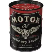 Motor Oil German Made Tin Money Box Oil Barrel Shaped Holiday Gifts