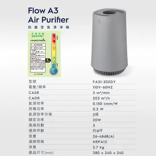 Electrolux 伊萊克斯 Flow A3 抗菌空氣清淨機 FA31-202GY