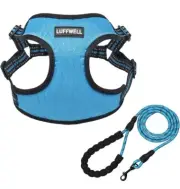 Blue Dog Harness Step-in Vest with Leash Breathable Puppy Cat Dog SMALL