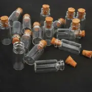 5-50pcs Mini Wishing Bottle Tiny Small Cork Vials Glass Container Box DIY Jar UK
