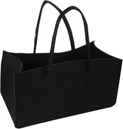 CLISPEED Firewood Storage Pack Carry Handle Felt Bag Multi-use Storage Bin for Camping