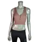 Intimately Free People Size XS Ribbed Crop Top V-Neck Stretch Casual Mauve NWT