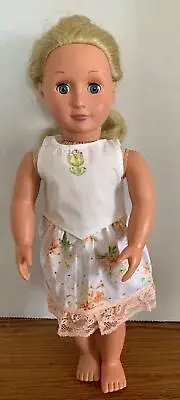 DOLL CLOTHES PEACH SKIRT AND TOP HOMEMADE FITS AMERICAN GIRL & 18"