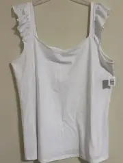 Torrid Foxy Flutter Sleeve Top Size 5X White Basic New