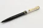 Silver & Black Lacquer Roller Merminnes Parker Blue Refill Handmade in Italy