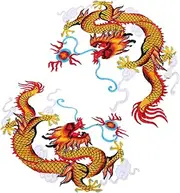 HAPINARY 1 Pair Dragon Embroidery Sticker Iron on Embroidered Patches Iron on Patches for Jeans Patches for Clothing Cartoon Shapes Clothes Jacket Patches Sew on Badges Sew Patch Polyester