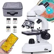 Adult Binocular Microscope, 30000X/50000X/70000X Professional Experimental Microscope, with 30* Specimen + Mobile Phone Holder, HD Microscope Kit, for Scientific Research & Aquaculture,70000X